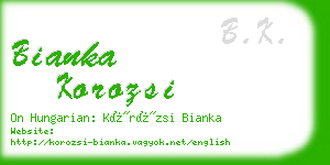 bianka korozsi business card